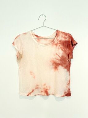 freebie ~ red clay tie dye baby tee - S lightweight cotton tshirt made in Italy